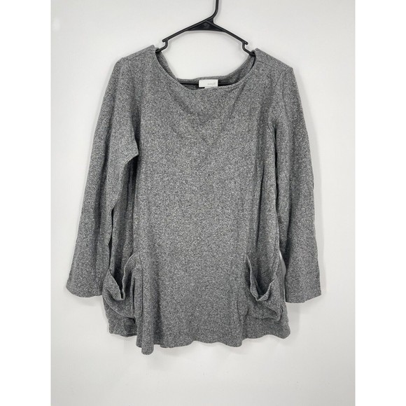 Pure J Jill Womens Sweater Medium Gray Long Sleeve Round Neck Solid Pullover - Picture 1 of 7